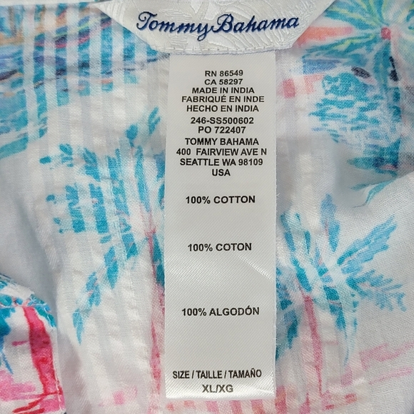 Tommy Bahama Tropical Oasis Boyfriend Shirt Swim Cover-Up Sz XL - Picture 12 of 16